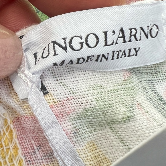 Lungo L’Arno white tropical 100% linen dress size medium midi maxi - Picture 10 of 12